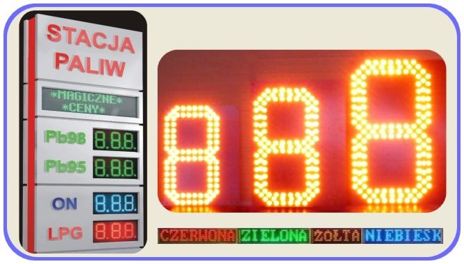 Cennik producenta: Diodowe Pylony cenowe led, Diodowe  panele cenowe led, Diodowe wyświetlacze cenowe led, Diodowe  tablice cenowe led